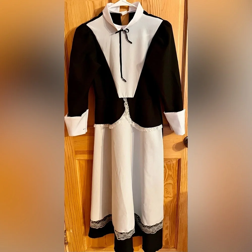Forum Novelties Girls Pilgrim Dress Costume Bonnet Thanksgiving Halloween Med M
